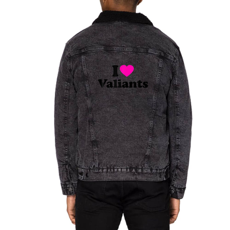 Valiants Love Heart College University Alumni Unisex Sherpa-lined Denim Jacket | Artistshot