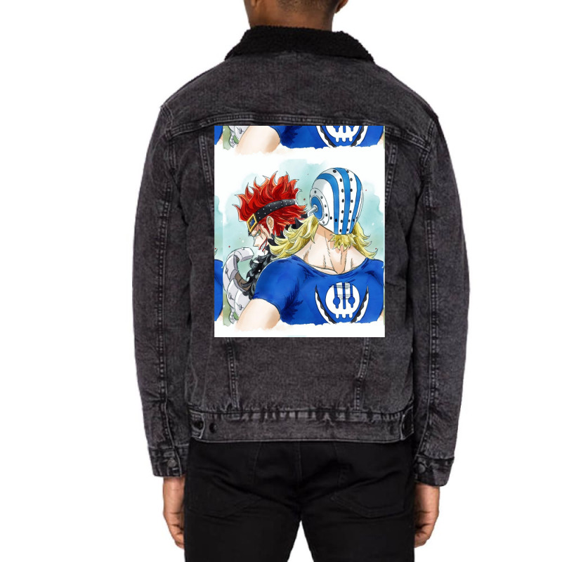 One Piece Eustass Captain Kid And Killer Graphic Unisex Sherpa-lined Denim Jacket | Artistshot