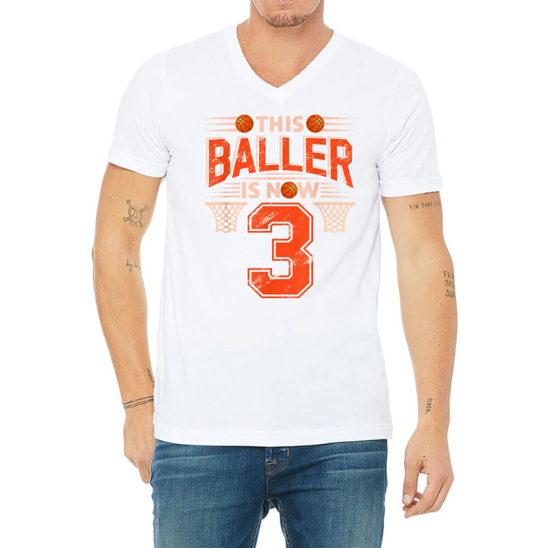 3rd Birthday Sport 3 Years Old Basketball 3 Boys Kids T Shirt V-neck Tee | Artistshot