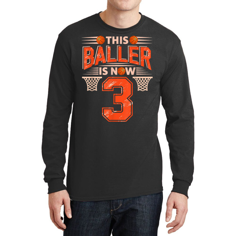 3rd Birthday Sport 3 Years Old Basketball 3 Boys Kids T Shirt Long Sleeve Shirts | Artistshot