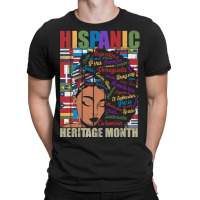 Latina Woman Art Hispanic Heritage Month Latin Country Flags 188 T-shirt | Artistshot