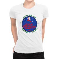 Merry Christmas & Happy New Year Ladies Fitted T-shirt | Artistshot