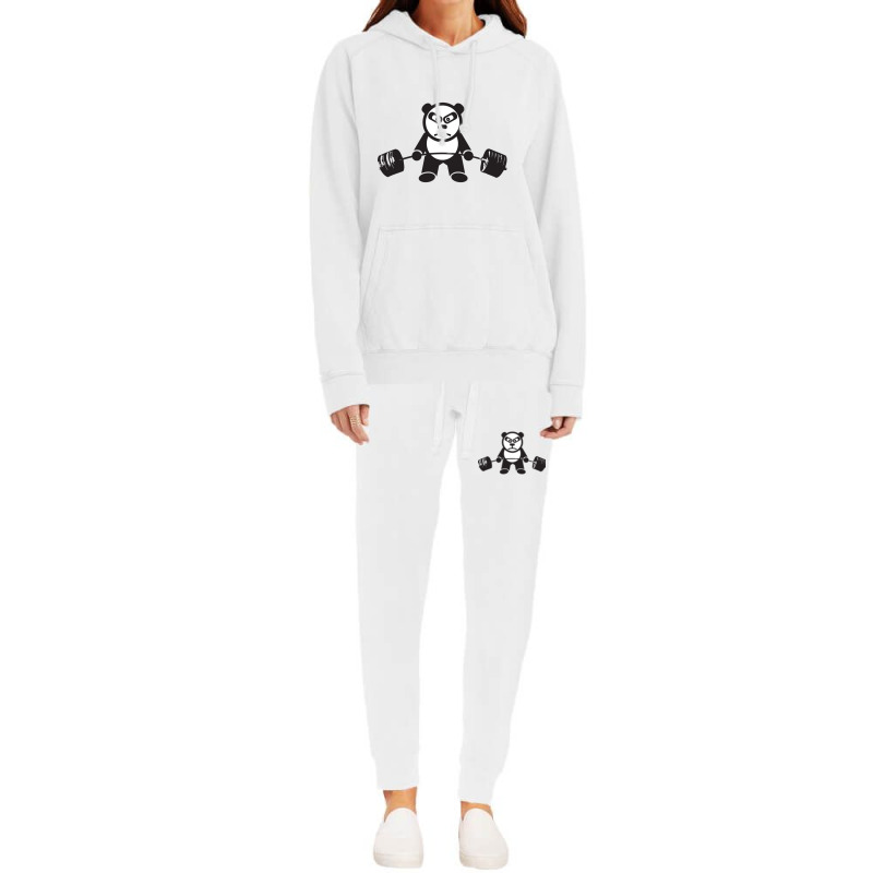 Cute Panda Bear Weightlifting  Deadlift Hoodie & Jogger Set | Artistshot