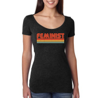 Retro Feminist 70s Style Feminism Pullover Hoodie Women's Triblend Scoop T-shirt | Artistshot