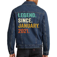 Legend Since January 2021 2nd Birthday Gifts 2 Years Old Boy T Shirt Men Denim Jacket | Artistshot