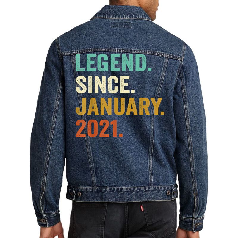 Legend Since January 2021 2nd Birthday Gifts 2 Years Old Boy T Shirt Men Denim Jacket | Artistshot