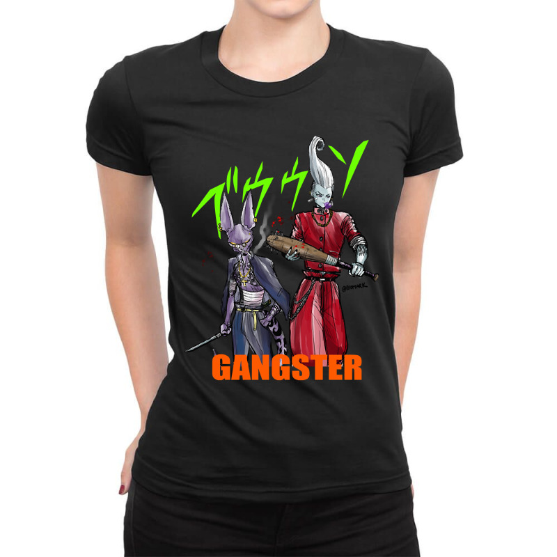 Beerus & Whis In Gangster Styles Ladies Fitted T-Shirt by Box Bingham | Artistshot