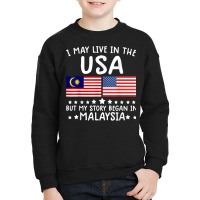 Malaysian Roots Shirt Half American Flag Malaysiaflag Tee T Shirt Youth Sweatshirt | Artistshot