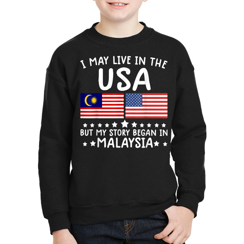 Malaysian Roots Shirt Half American Flag Malaysiaflag Tee T Shirt Youth Sweatshirt by mintywotm | Artistshot