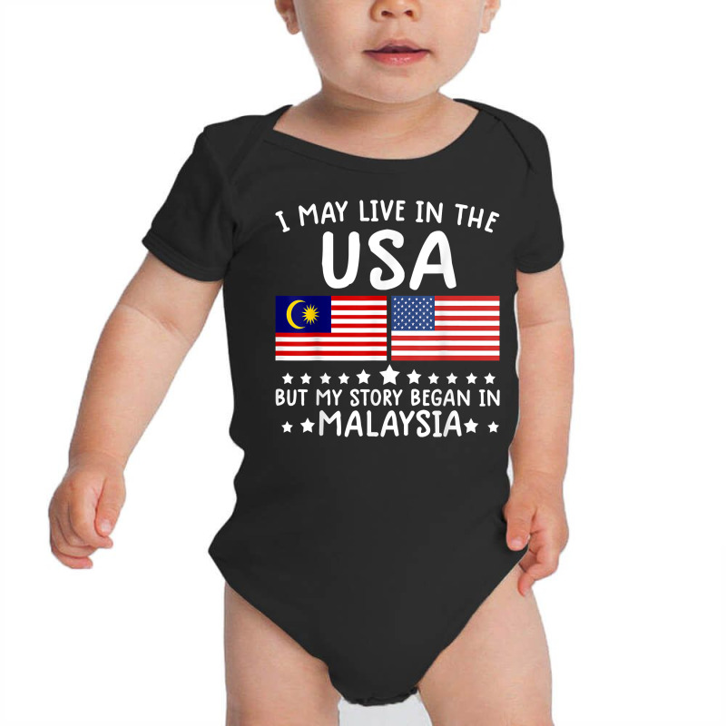 Malaysian Roots Shirt Half American Flag Malaysiaflag Tee T Shirt Baby Bodysuit by mintywotm | Artistshot