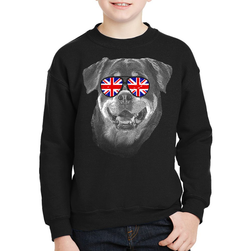 Rottweiler T  Shirt Rottweiler United Kingdom Flag Sunglass T  Shirt Youth Sweatshirt by aboehm | Artistshot