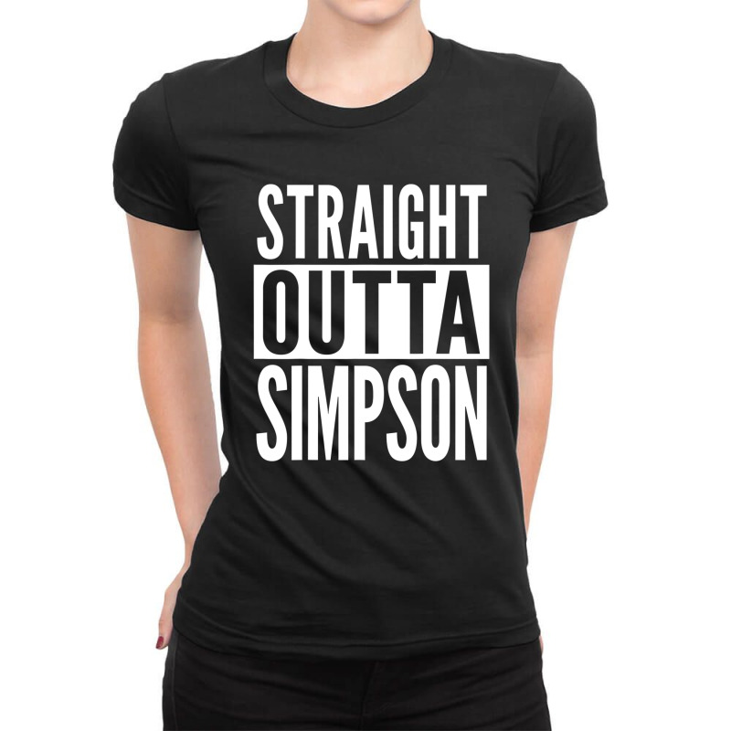 Simpson Straight Outta College University Alumni Ladies Fitted T-Shirt by cekiccachevc | Artistshot