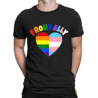 Proud Ally Lgbt Rainbow Heart Tee  Gay Pride Month T-shirt | Artistshot