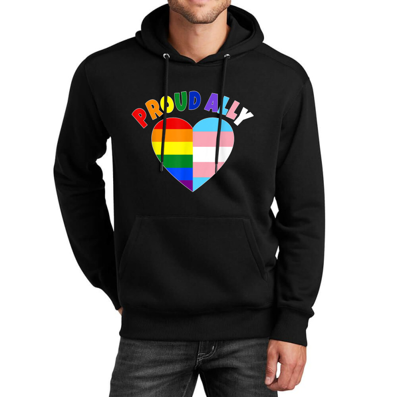 Proud Ally Lgbt Rainbow Heart Tee  Gay Pride Month Unisex Hoodie | Artistshot