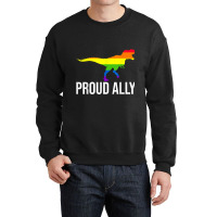 Proud Ally Pride Shirt Gay Lgbt Day Month Dino Rainbow Crewneck Sweatshirt | Artistshot