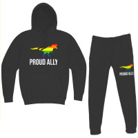 Proud Ally Pride Shirt Gay Lgbt Day Month Dino Rainbow Hoodie & Jogger Set | Artistshot