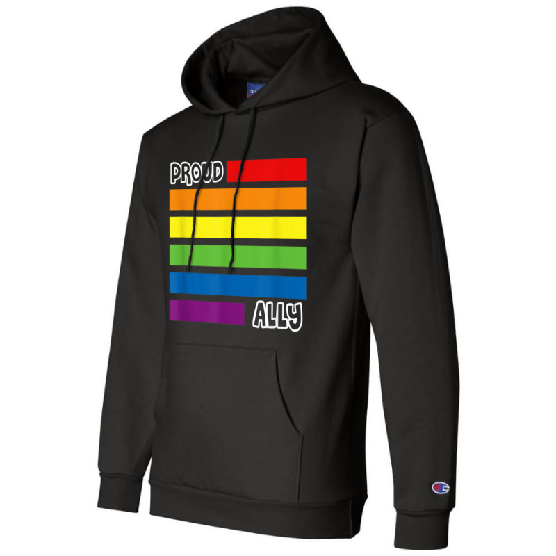 Proud Ally Pride Shirt Gay Lgbt Day Month Flag Rainbow Champion Hoodie | Artistshot