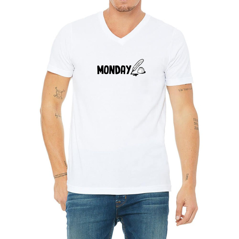 Monday Text V-neck Tee | Artistshot