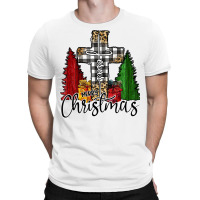 Merry Christmas Buffalo Plaid God Jesus Faith Cross T Shirt T-shirt | Artistshot