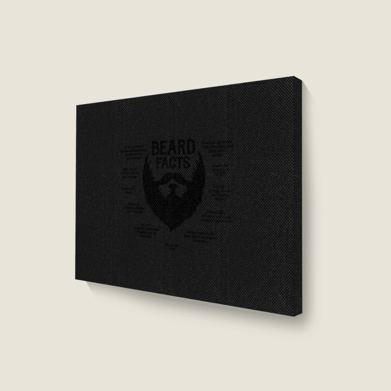 Beard Facts (black) Landscape Canvas Print | Artistshot