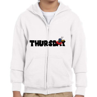 Thursday Text Youth Zipper Hoodie | Artistshot