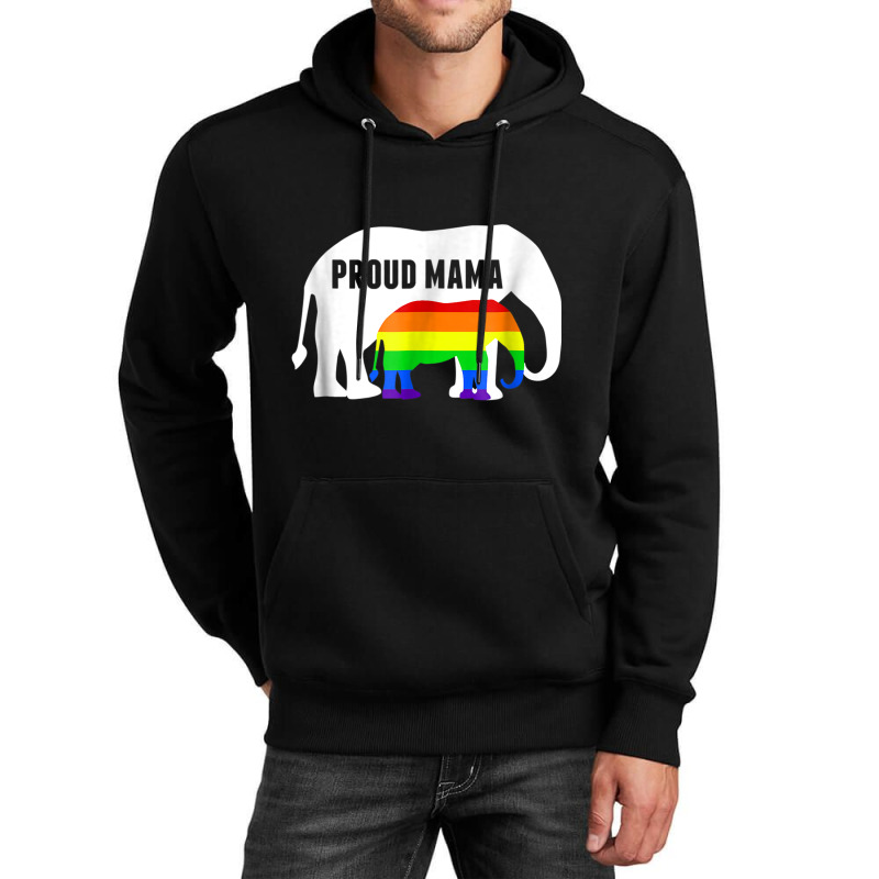 Proud Lgbt Mama Rainbow Elephant   Gay Pride Mom Unisex Hoodie | Artistshot