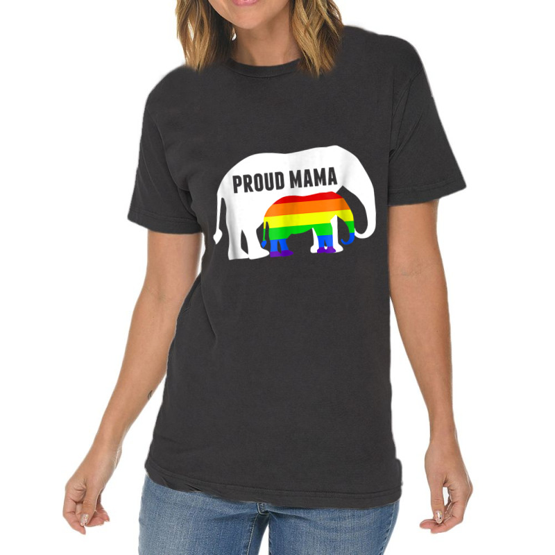 Proud Lgbt Mama Rainbow Elephant   Gay Pride Mom Vintage T-shirt | Artistshot