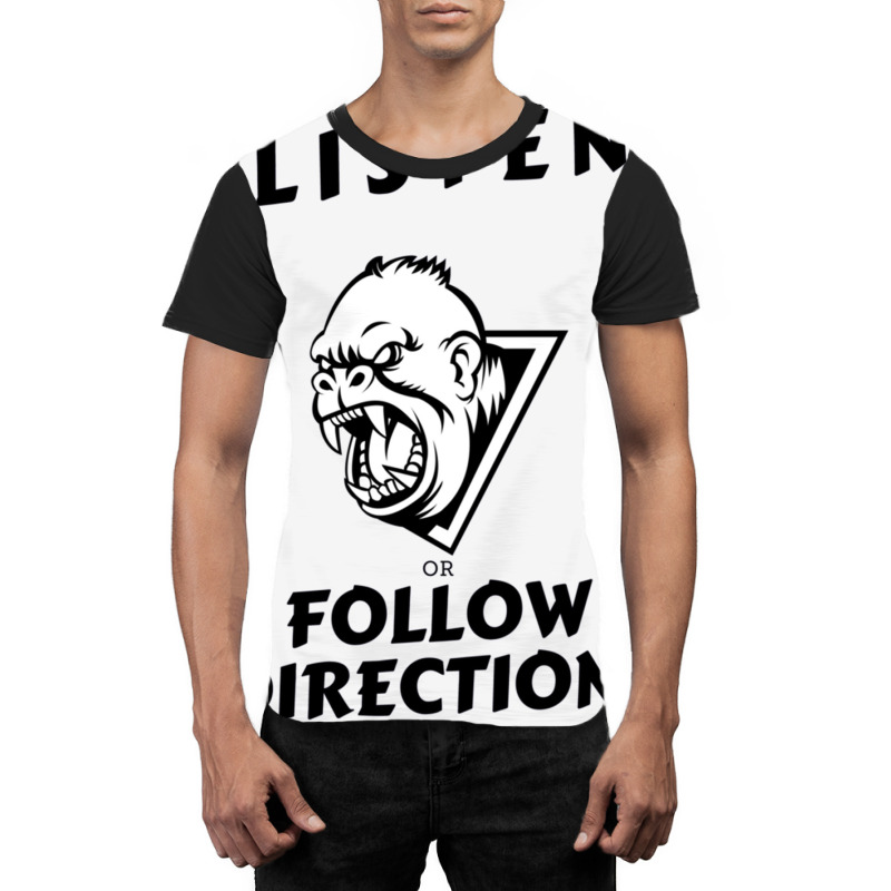 Does Not Listen Or Follow Directions Angry Monkey Graphic T-shirt | Artistshot