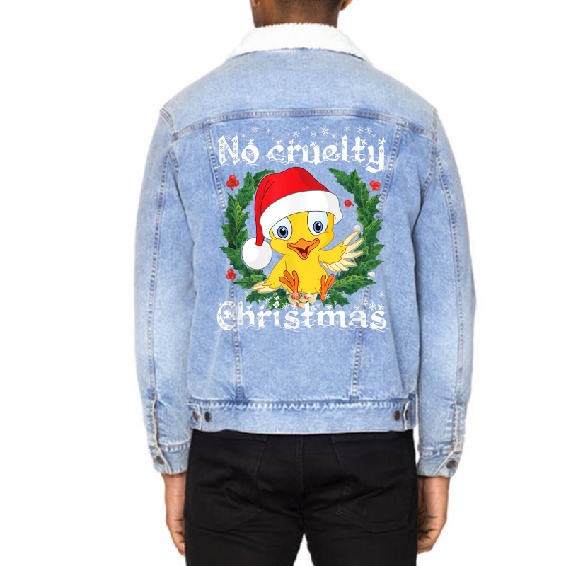 No Cruelty Christmas Cute Chick Vegan Christmas For Men Wome T Shirt Unisex Sherpa-lined Denim Jacket | Artistshot