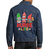 Nurse Life With Christmas Gnomes Xmas Nurse Gnome Men Women T Shirt Men Denim Jacket | Artistshot