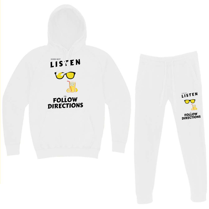 Does Not Listen Or Follow Directions Glasses Lemonade Hoodie & Jogger Set | Artistshot