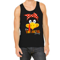 One Thankful Nany Thanksgiving Mom Turkey Messy Bun T Shirt Tank Top | Artistshot