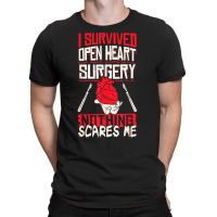 Open Heart Surgery Bypass Awareness Heart I Survived Open T Shirt T-shirt | Artistshot