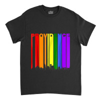 Providence Rhode Island Skyline Rainbow Lgbt Gay Pride Shirt Classic T-shirt | Artistshot