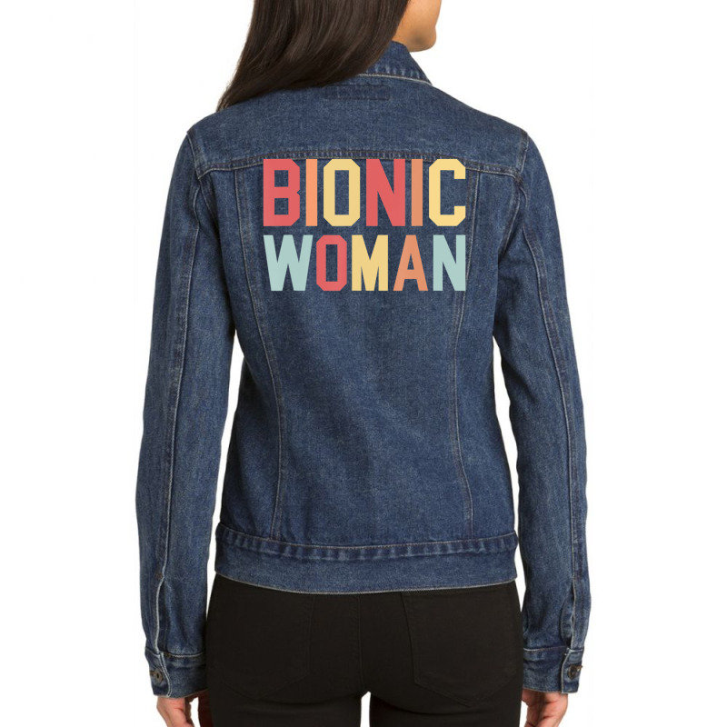 Bionic Woman Injury Accident Broken Hip Leg Arm Surgery Ladies Denim Jacket by Min05 | Artistshot