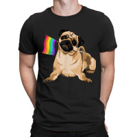 Pug Dog Rainbow Flag Lgbt T Shirt Gay Pride T-shirt | Artistshot