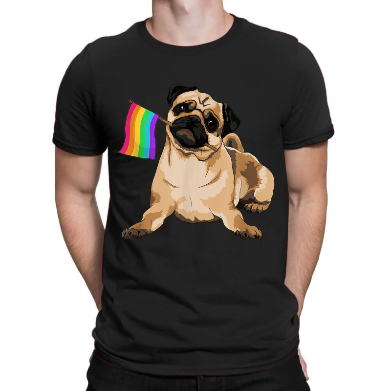 Pug Dog Rainbow Flag Lgbt T Shirt Gay Pride T-shirt | Artistshot