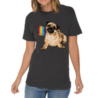 Pug Dog Rainbow Flag Lgbt T Shirt Gay Pride Vintage T-shirt | Artistshot