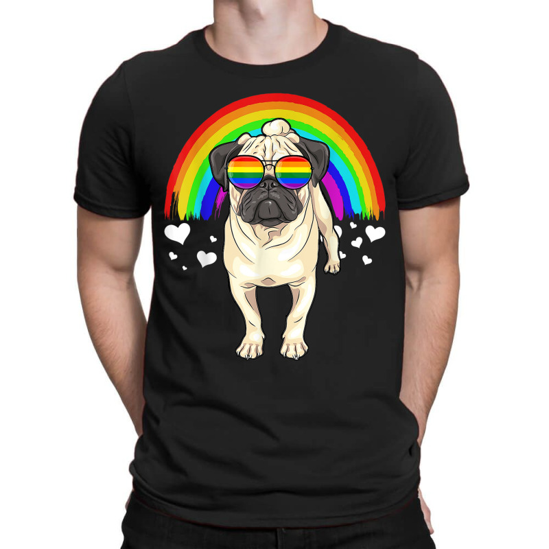 Pug Dog With Rainbow Sunglasses Gay Pride Lgbt  Gifts T-shirt | Artistshot