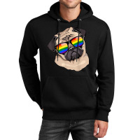 Pug Face Rainbow Sunglasses Gay Pride Lgbt  Gifts Unisex Hoodie | Artistshot