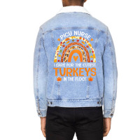 Picu Nurse Cutest Turkeys In The Flock Thanksgiving Rainbow T Shirt Unisex Sherpa-lined Denim Jacket | Artistshot