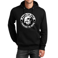 Born To Shit Forced To Wipe, Meme Skull Badge Motorcycle Unisex Hoodie | Artistshot