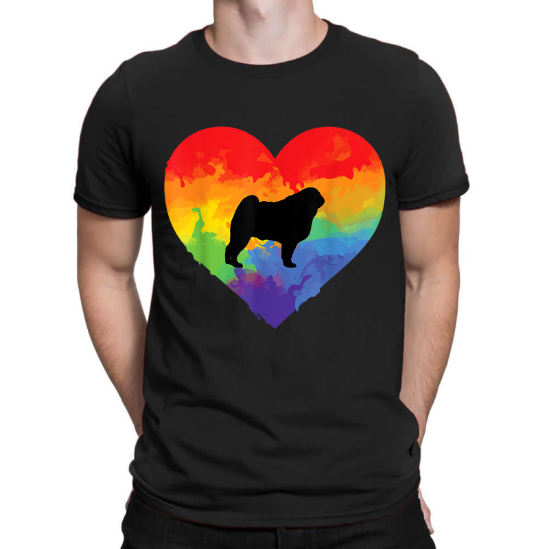 Pug Watercolor Rainbow Heart Dog Lovers Gifts T-shirt | Artistshot