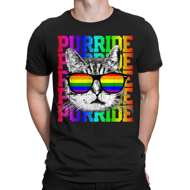 Purride Shirt Funny Cat Gay Pride Lgbtq Rainbow Flag Gift T-shirt | Artistshot