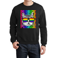 Purride Shirt Funny Cat Gay Pride Lgbtq Rainbow Flag Gift Crewneck Sweatshirt | Artistshot