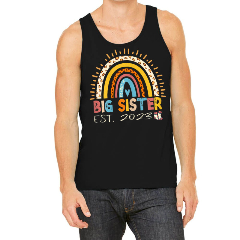 Promoted To Big Sister Est 2023   Rainbow Expectant Sis T Shirt Tank Top | Artistshot