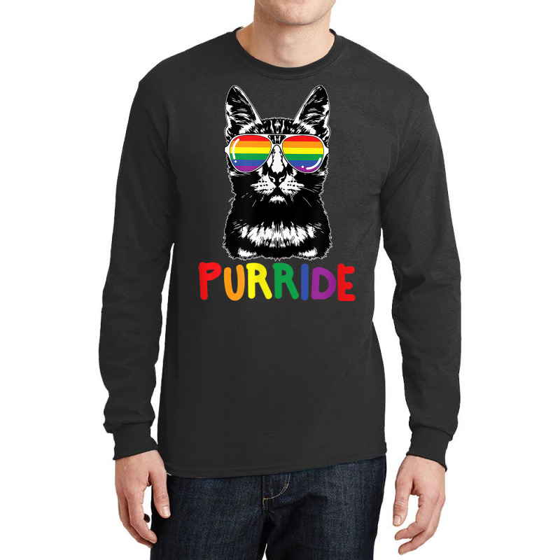 Purride  Lgbt Gay Pride Cat Lover Kitty Long Sleeve Shirts | Artistshot