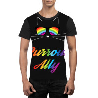 Purroud Ally Rainbow Sunglasses Cat Gay Pride Proud Ally Graphic T-shirt | Artistshot