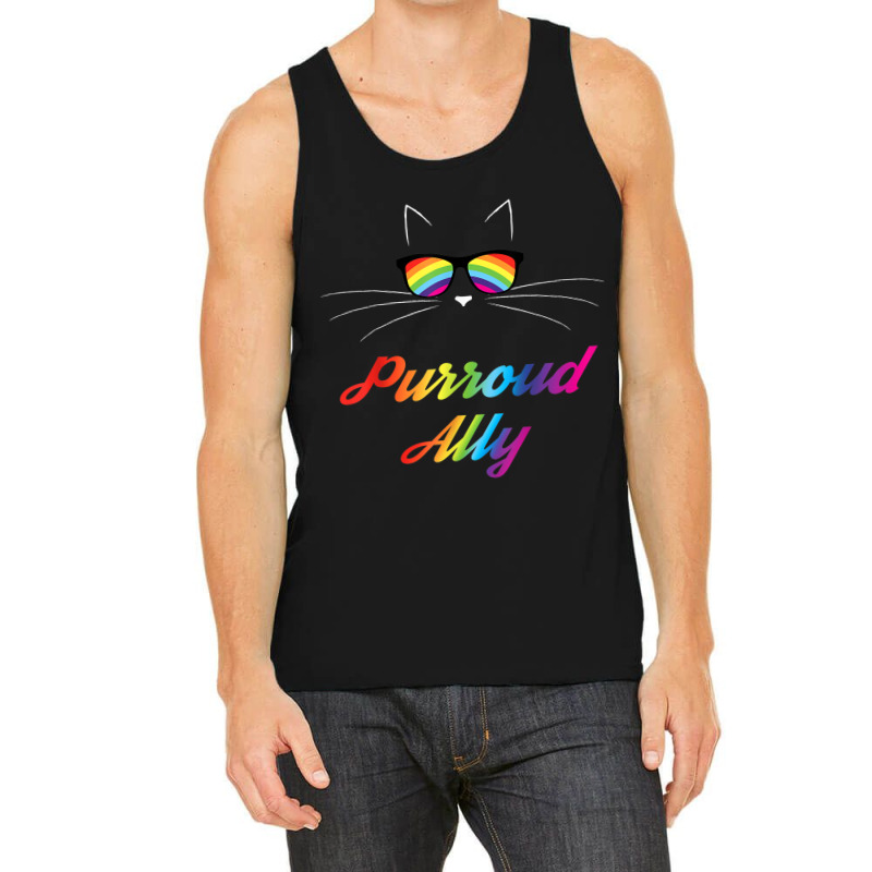 Purroud Ally Rainbow Sunglasses Cat Gay Pride Proud Ally Tank Top | Artistshot