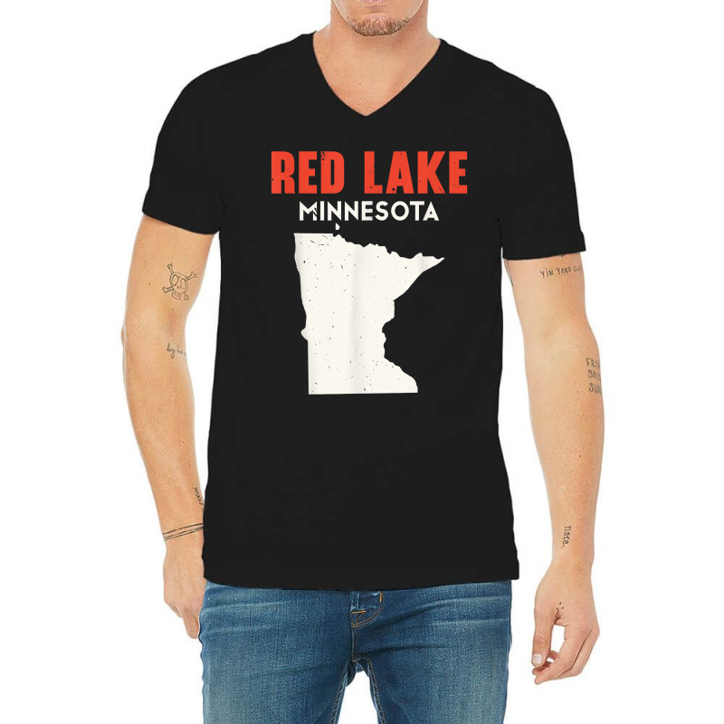 Red Lake Minnesota Usa State America Travel Minnesotan T Shirt V-neck Tee | Artistshot